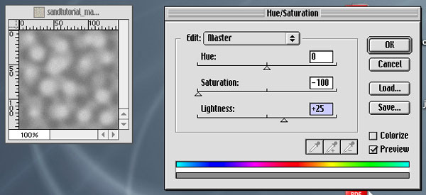 Gray Sand; Hue: 0, Saturation: -100, Ligthness: +25