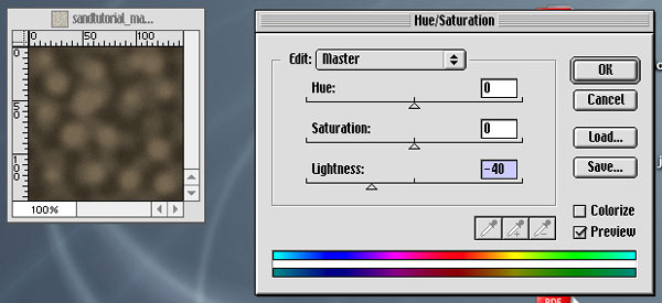 Dark Sand; Hue: 0, Saturation: 0, Ligthness: -40
