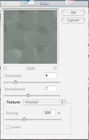 Glass filter dialog box