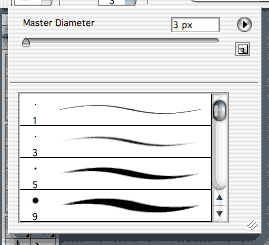 Brushes palette