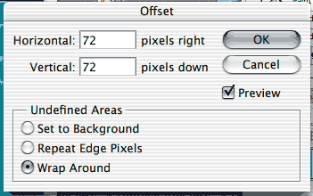 Offset filter dialog box
